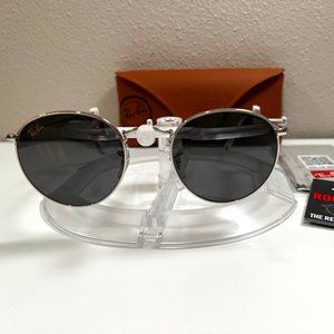 Ray-Ban Round Metal sunglasses (RB3447). Antique gunmetal frame/grey lenses